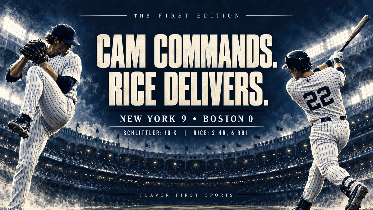 Cam Commands. Rice Delivers. Illustrated Yankees Game 1 recap featuring Cam Schlittler and Ben Rice.
