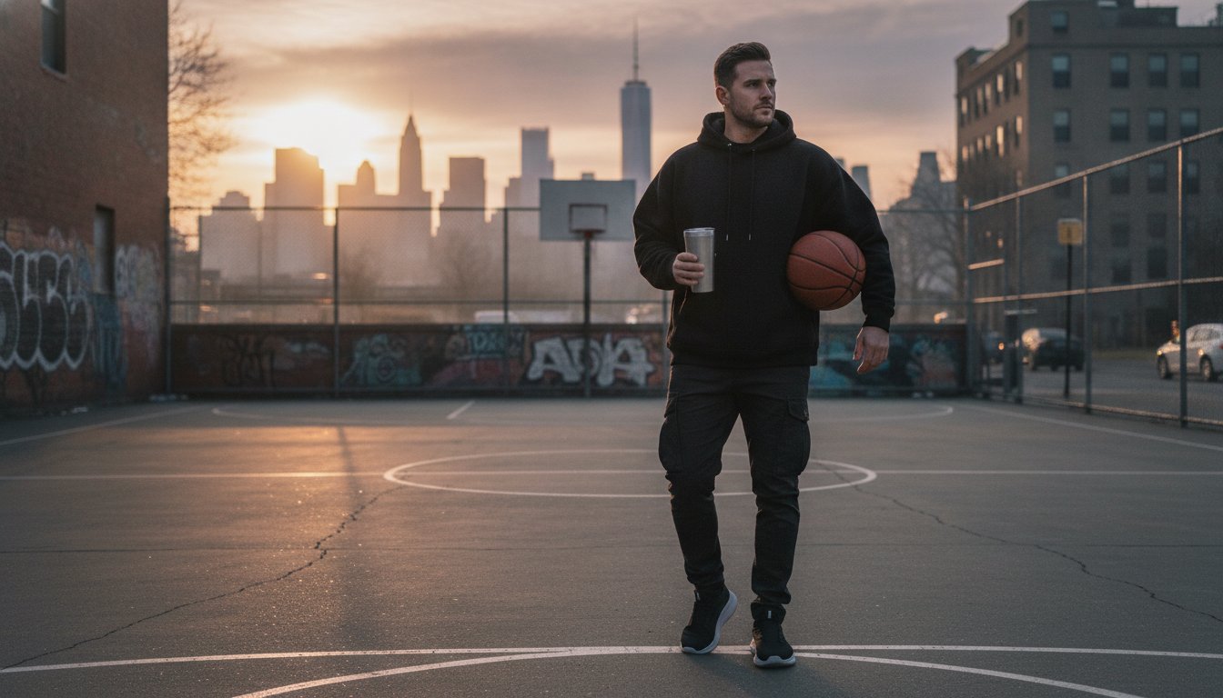 The Courtside Coffee Hoodie: The Ultimate Uniform for the 6 AM Grind