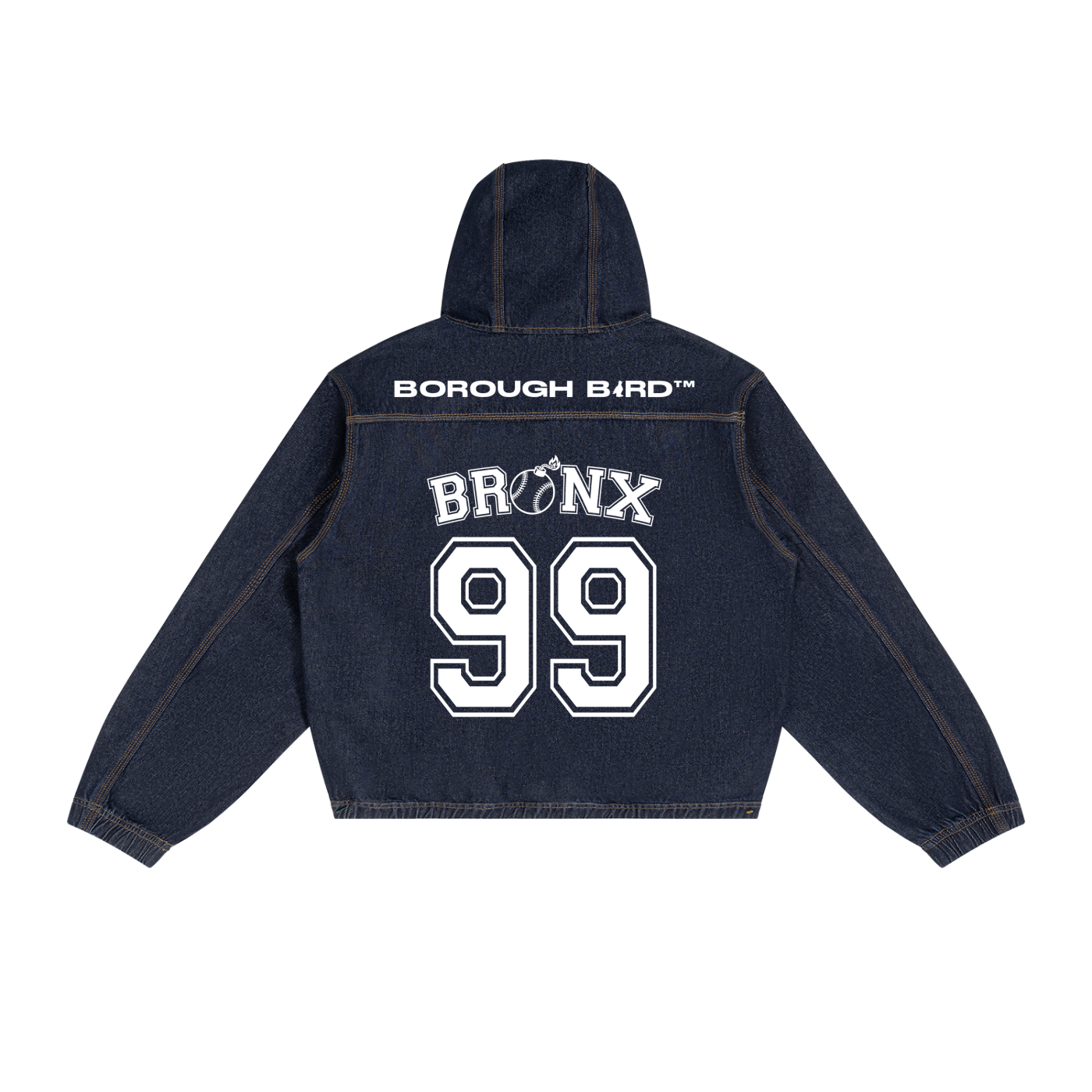 Men's Boxy Vintage Wash Hooded Denim Jacket