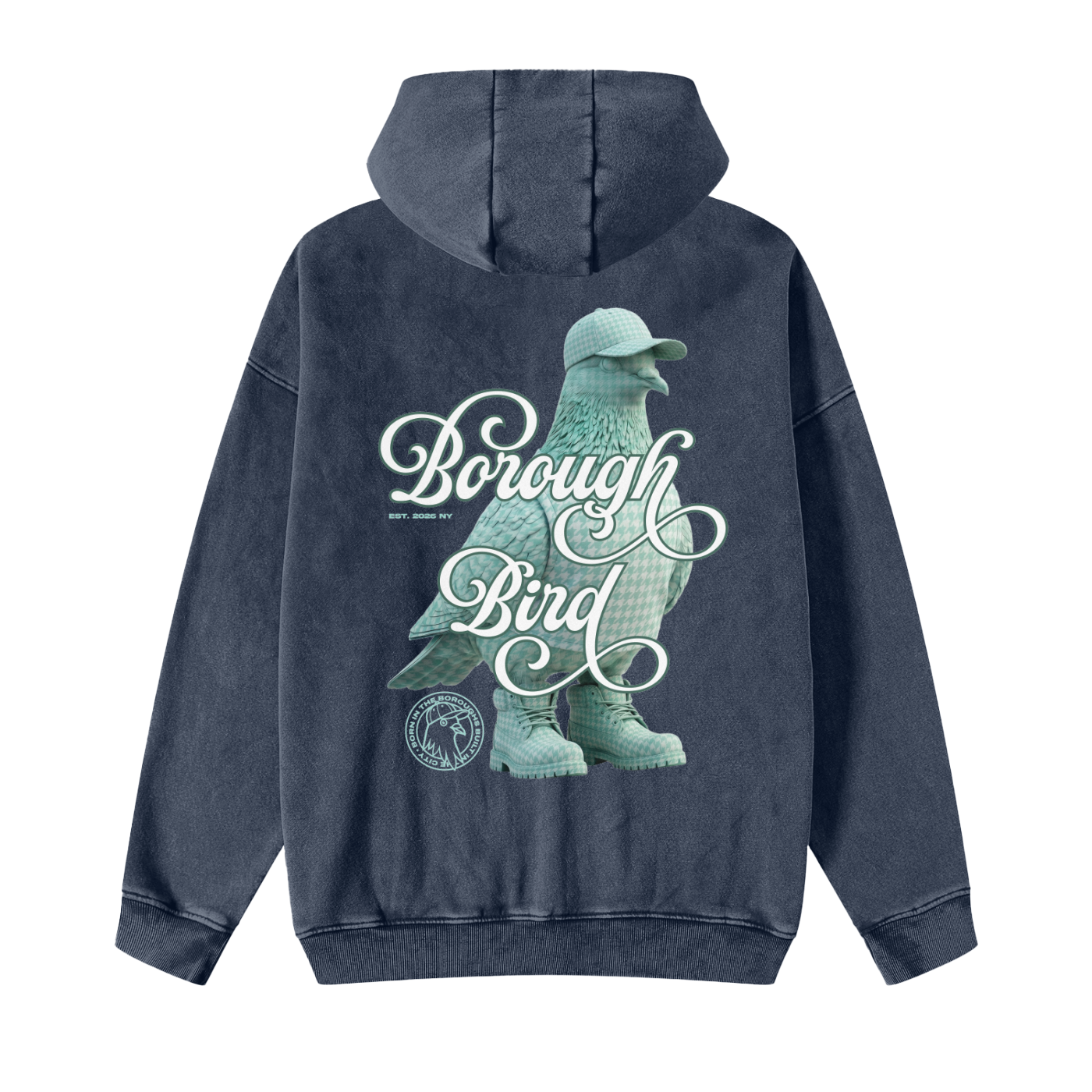 Snow Washed Zip-Through Fleece Hoodie