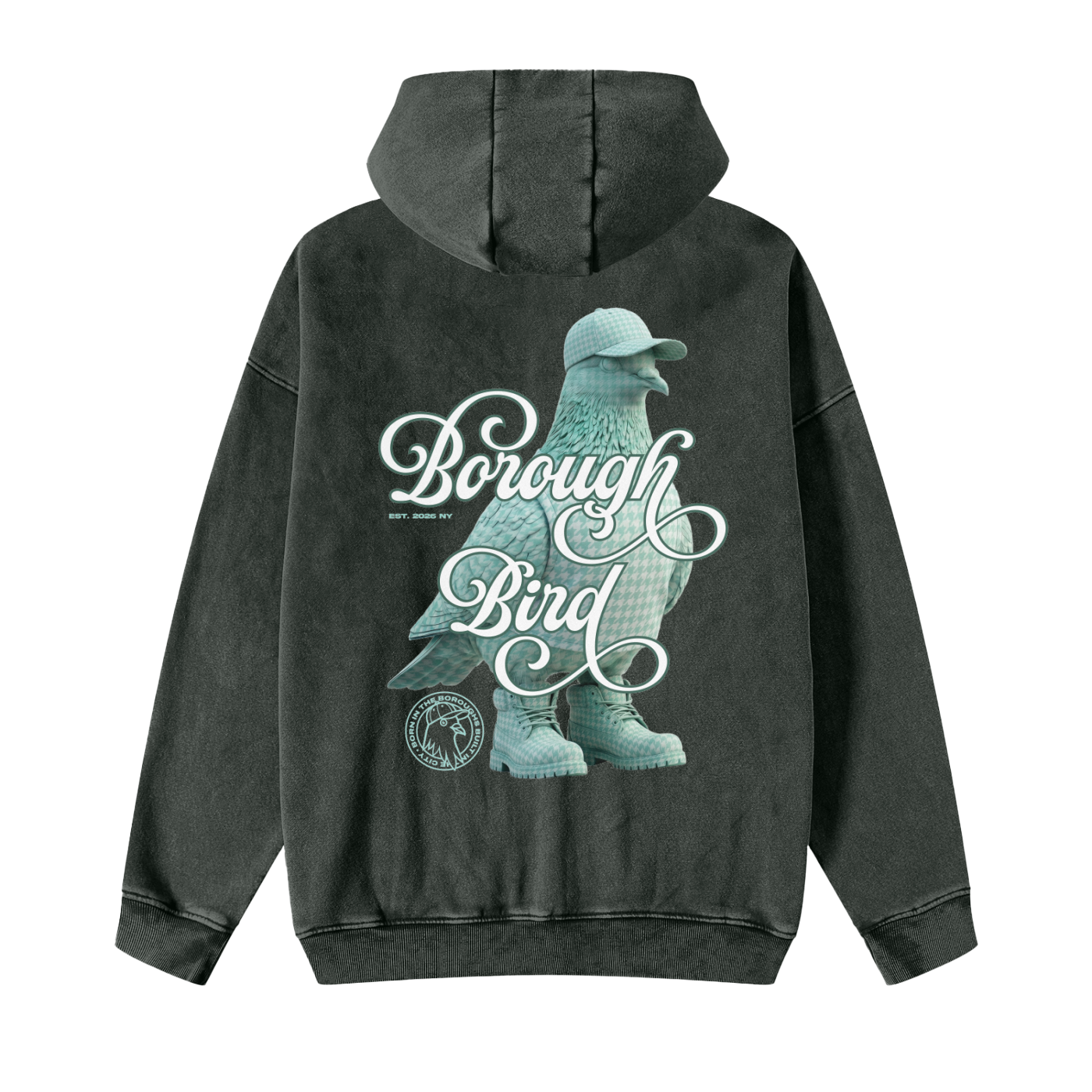 Snow Washed Zip-Through Fleece Hoodie