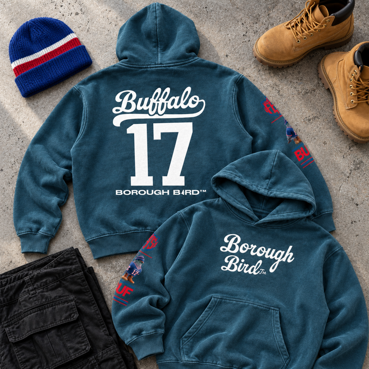 Buffalo Borough Bird No. 17 Mineral-Wash Hoodie