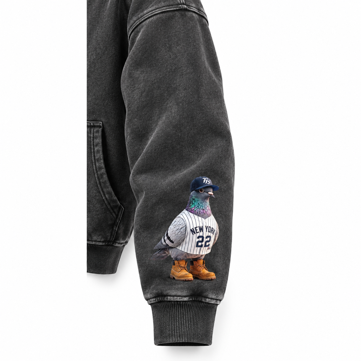 Borough Bird No. 22 Snow-Wash Oversized Hoodie — Script Edition