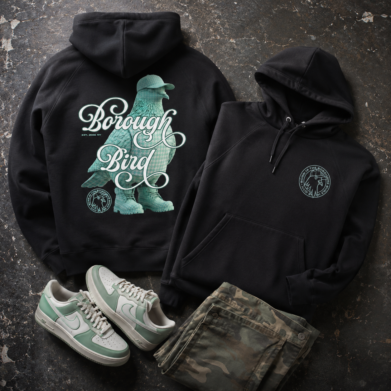 Borough Bird™ “Mint Condition” Embroidered Crest Hoodie | Limited Edition