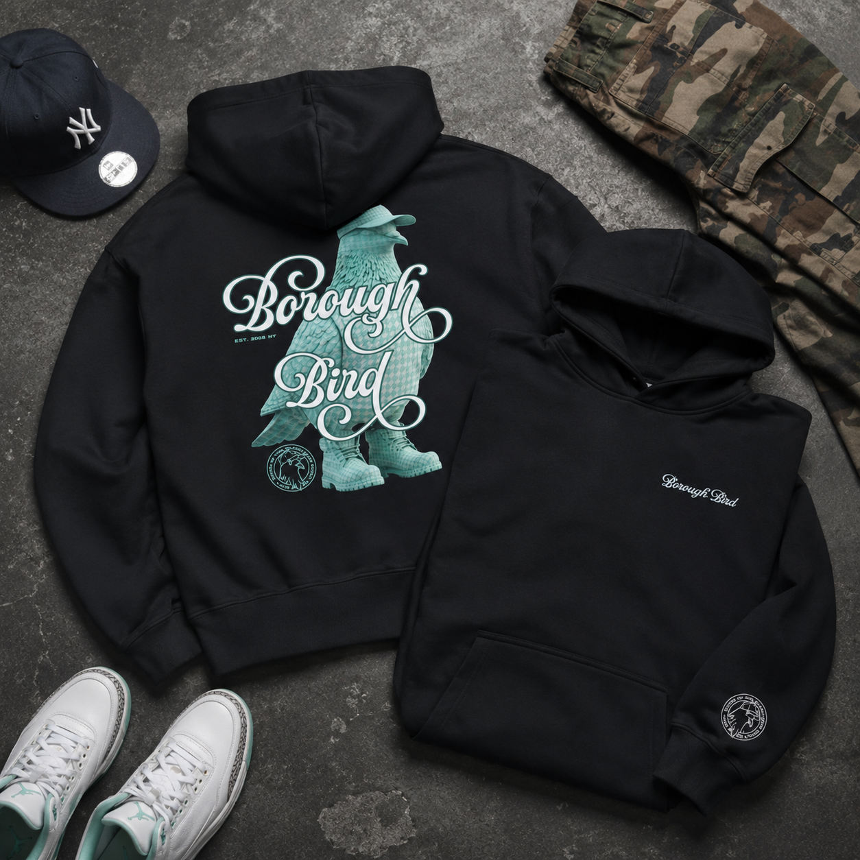 Borough Bird™ “Mint Condition” Signature Script Oversized Hoodie | Limited Edition