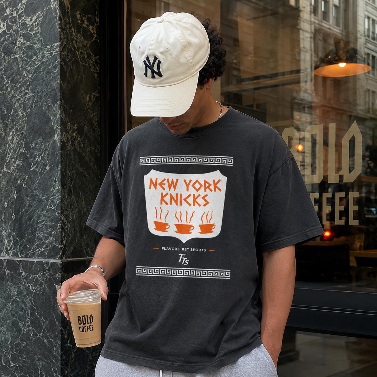 Courtside Coffee™ Oversized Faded Tee