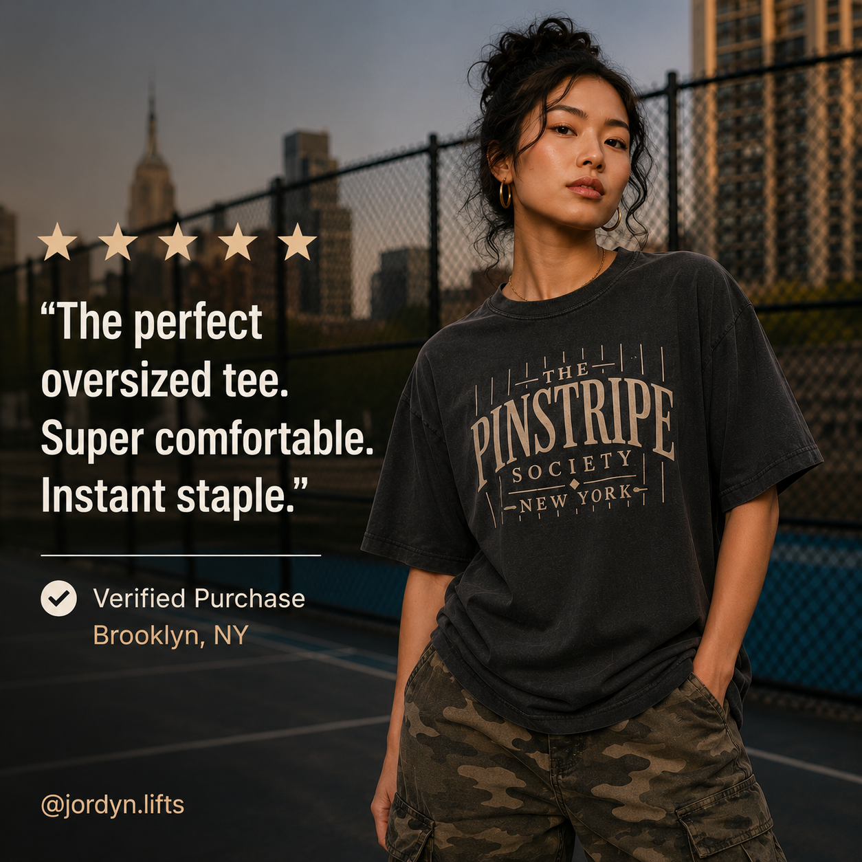 PINSTRIPE SOCIETY™ All Rise 99 Oversized Faded Tee