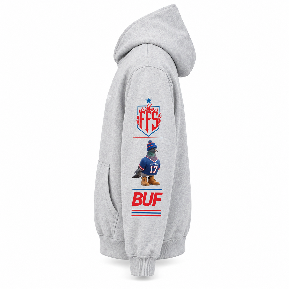 Buffalo No. 17 Oversized Fleece Hoodie — Whiteout Edition
