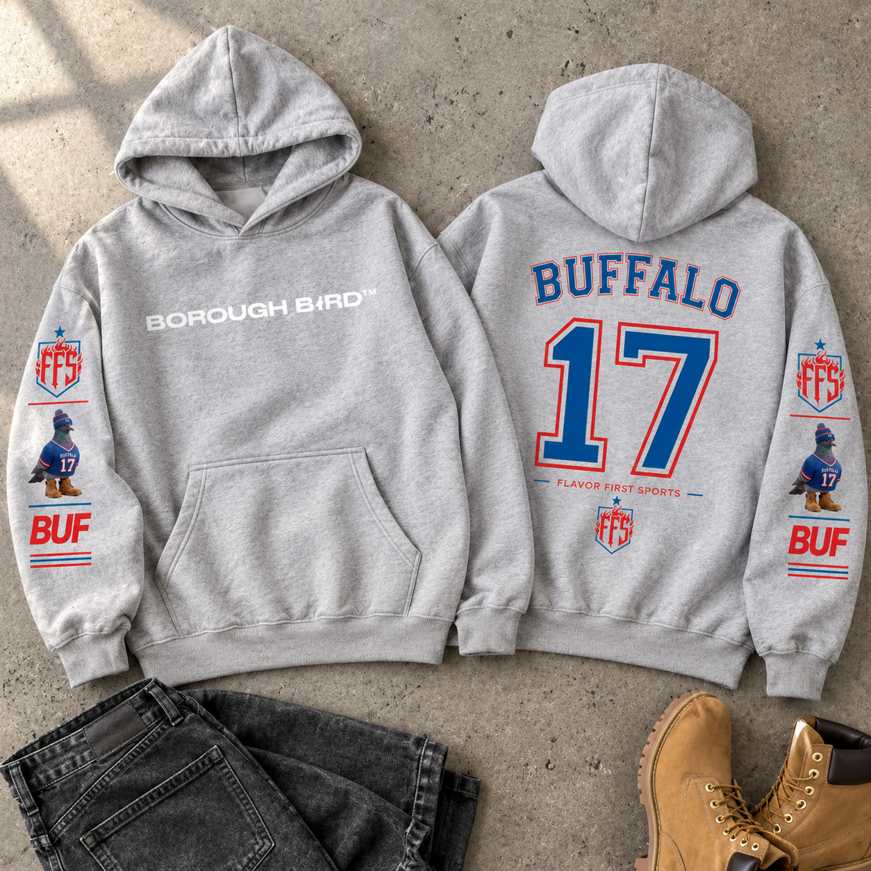 Buffalo No. 17 Oversized Fleece Hoodie — Whiteout Edition