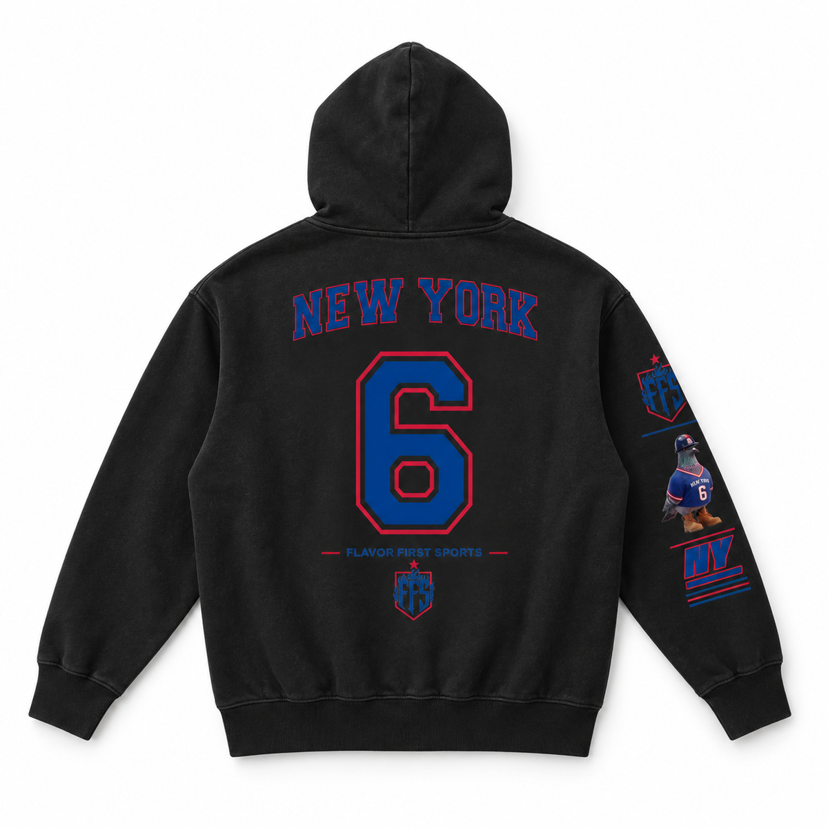 New York No. 6 Oversized Fleece Hoodie — Blue Empire Edition