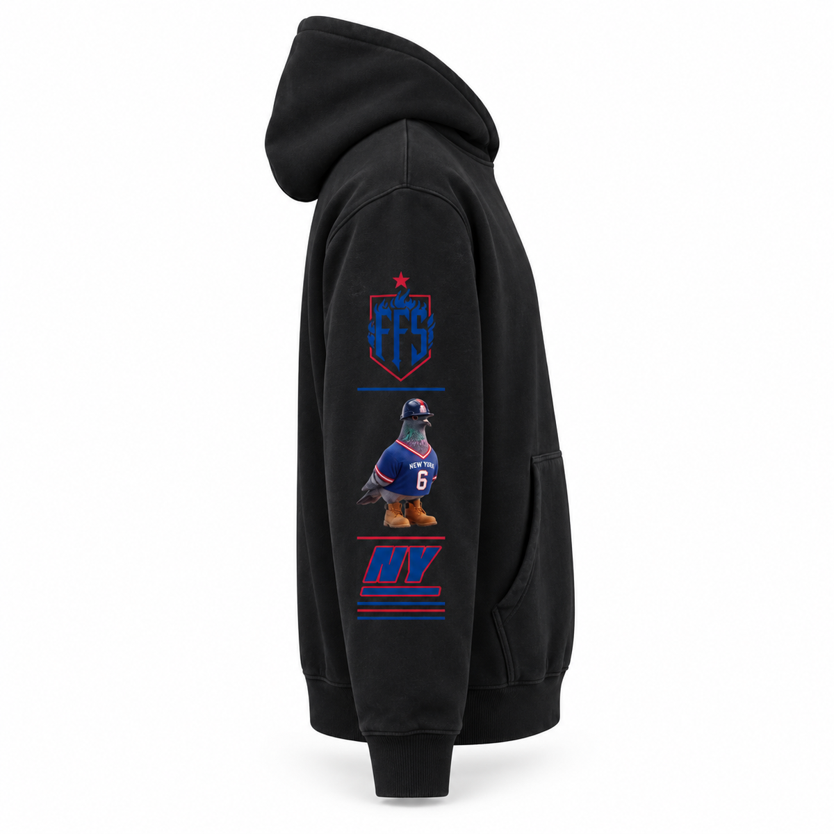 New York No. 6 Oversized Fleece Hoodie — Blue Empire Edition