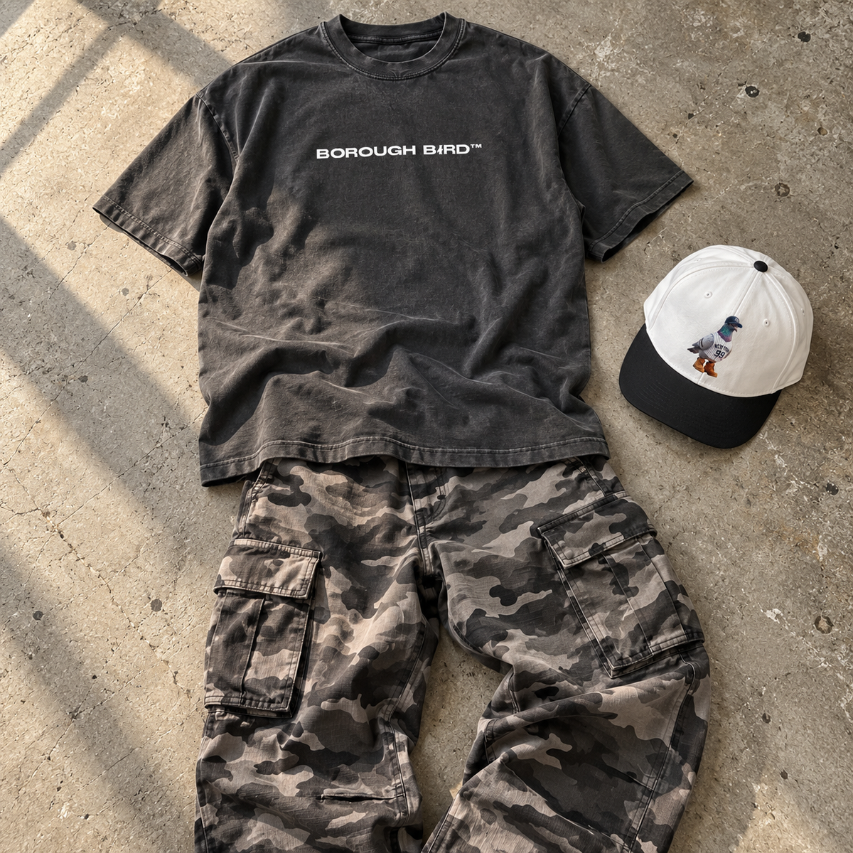 Bronx Borough Bird No. 99 Oversized Faded Tee | Pinstripe Society