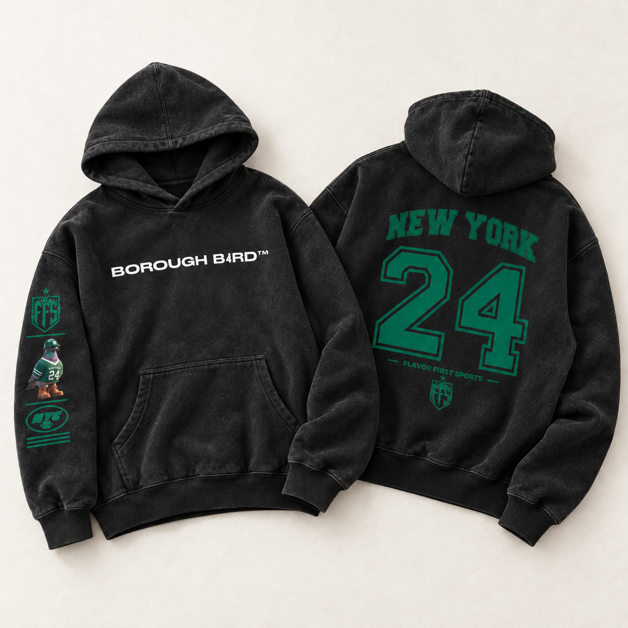 Borough Bird No. 24 Gotham Gridiron Oversized Hoodie
