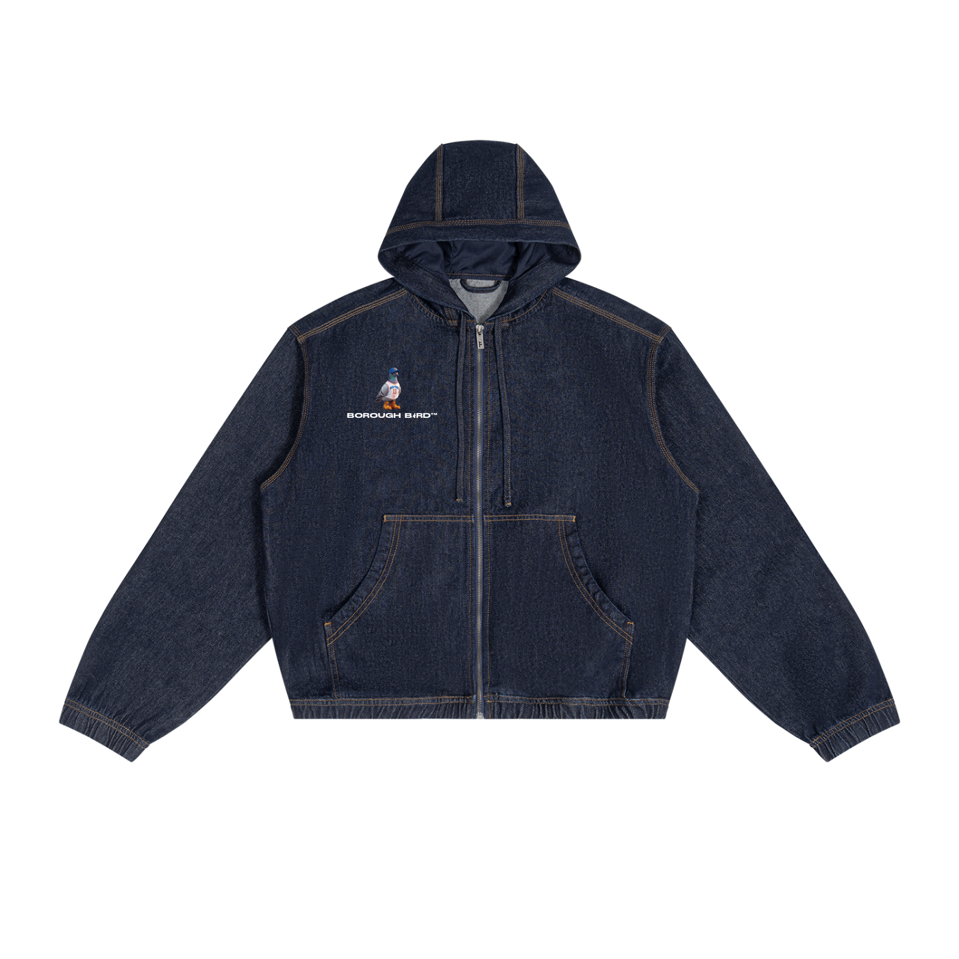 Men's Boxy Vintage Wash Hooded Denim Jacket
